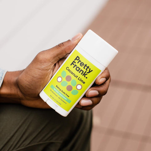 Pretty Frank Natural Aluminum-Free Deodorant Stick, Coconut Lime, 1-Pack, Organic Ingredients for Sensitive Skin