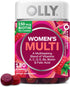 OLLY Women's Multivitamin Gummy, Berry Flavor, 130 Count, Vitamins A, D, C, E, Biotin, Folic Acid, 65 Day Supply