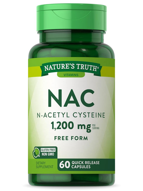 Nature's Truth N Acetyl Cysteine NAC - 1200mg, 60 Capsules Non-GMO and Gluten Free Supplement