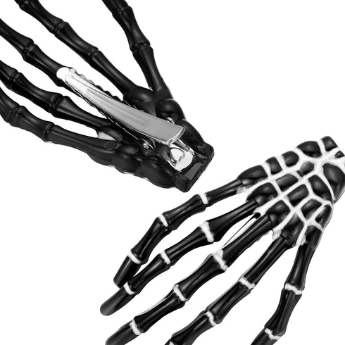 WILLBOND 6 Pieces Skeleton Hands Bone Hair Clips - Skull Clip Hairpin Zombie Punk Rock Horror Clip for Women Girls Hair