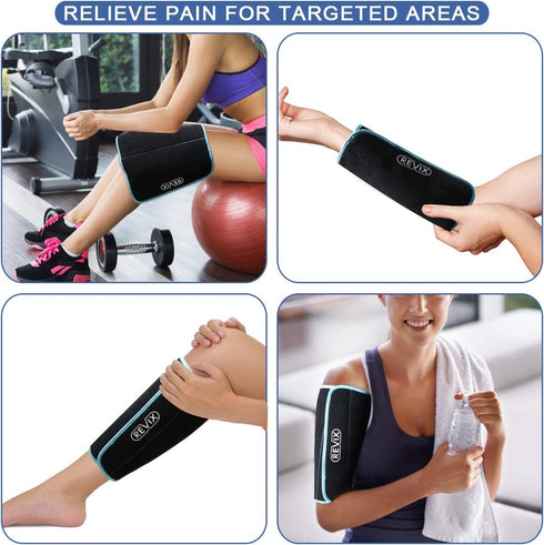 REVIX Shin Splint Ice Pack, Reusable Leg Ice Pack Wrap for Cold Therapy, Compression Sleeve for Leg Pain Relief Support