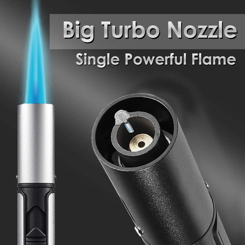 Urgrette 3 Pack Butane Torch Lighters, 6-inch Adjustable Jet Flame Refillable Pen Lighter for Grill BBQ Camping