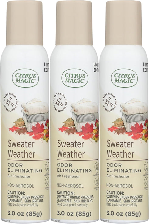 Citrus Magic Limited Edition Air Freshener Spray, Sweater Weather, 3-Ounce, Pack of 3