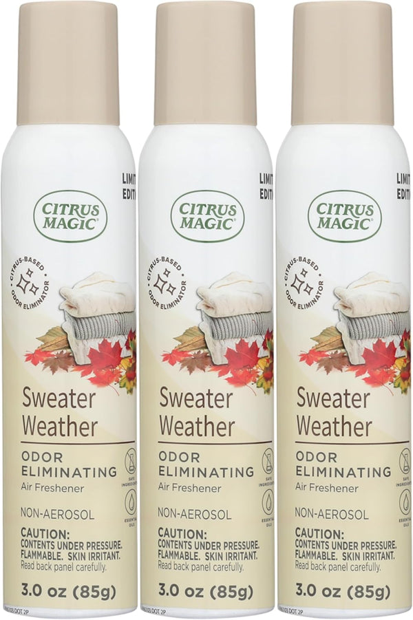 Citrus Magic Limited Edition Air Freshener Spray, Sweater Weather, 3-Ounce, Pack of 3