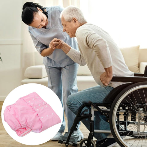 Leak-Proof Washable Adult Diaper Pants, Breathable Reusable Cloth Briefs for Elderly, Large Size Underwear