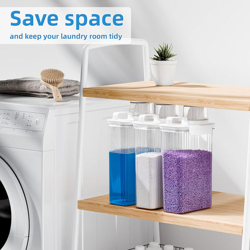 Laundry Detergent Dispenser for Laundry Room, 94oz Fabric Softener Container, Organizer with 6 Labels, 3 Pack