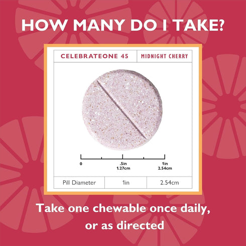 Celebrate Vitamins CelebrateONE Bariatric Multivitamin with Iron Chewables - 45 mg Iron, Midnight Cherry, 30 Count