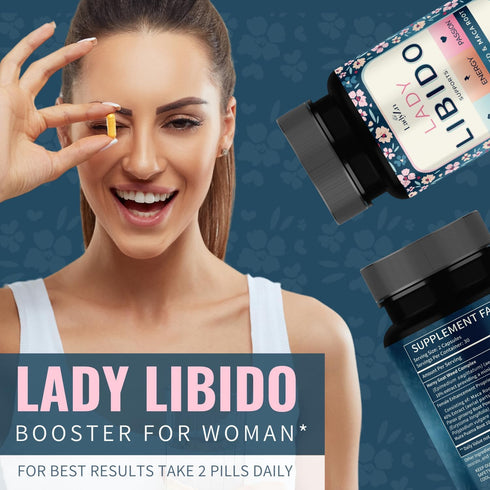 LadyZn 60 Lady Libido Supplement for Women Support Mood, Drive & Energy, with Hornygoatweed & Maca Root | Female Libido