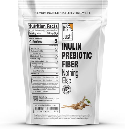 It's Just! Inulin Prebiotic Fiber Sweetener, Chicory Root Powder, Product of Belgium (11 Ounce)