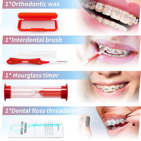 Annhua 8 Pack Orthodontic Care Kit - Portable Braces Cleaning Tools for Oral Hygiene