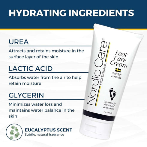Nordic Care Foot Care Cream, 6 oz, Foot Lotion for Cracked & Dry Skin