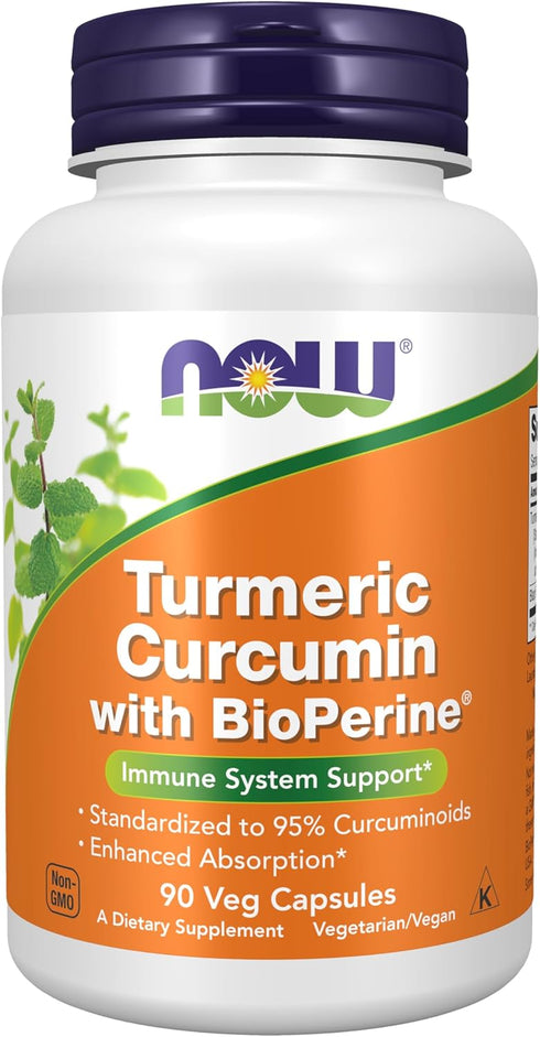 Now Supplements, Turmeric Curcumin with BioPerine, Immune System Support, Standardized to 95%