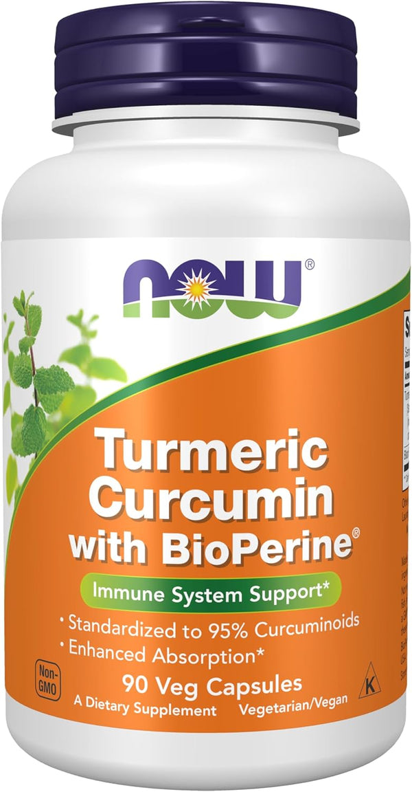 Now Supplements, Turmeric Curcumin with BioPerine, Immune System Support, Standardized to 95%