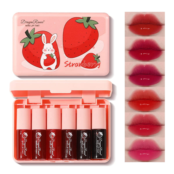 Eakroo 6 Colors Lip Tint Stain Mini Liquid Lipstick, Korean Gloss Moisturizing Natural, Long-Lasting, Vivid Color