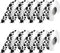 10 Yards x 10 Rolls Cow Print Ribbons, 10PCS Cow Print Ribbons for Children's Party Western Theme Decorations