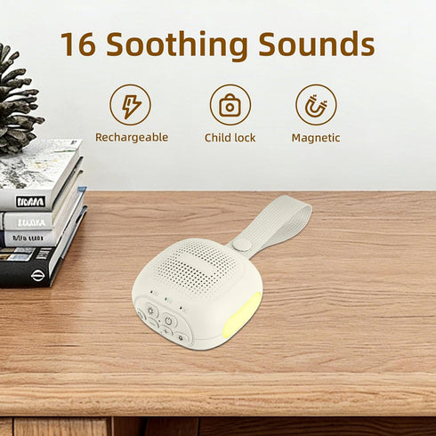 PYJCLYRA 16 3 3 30 Magnetic Portable White Noise Machine with Soothing Sounds Night Lights Sleep Timers Memory