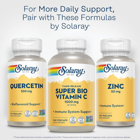 SOLARAY Quercetin 500 mg, 90 VegCaps, Supports Sinus, Respiratory, Immune Function & Healthy Uric Acid Levels