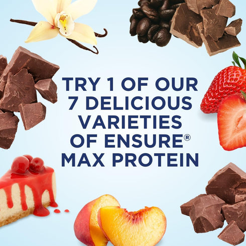 Ensure Max Protein Nutrition Shake, 30g Protein, 1g Sugar, High Protein Shake, Cherry Cheesecake, 11 fl oz (Pack of 12)