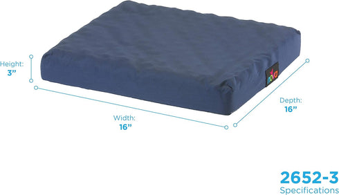 16W 16D 3Thick, (2652-3) NOVA Medical Products Seat & Wheelchair Cushion, Convoluted Egg Crate Foam Cushion