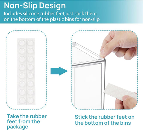 Vtopmart 4 Pack Clear Stackable Storage Drawers - 7.6" H Organizers for Skincare and Bathroom Supplies