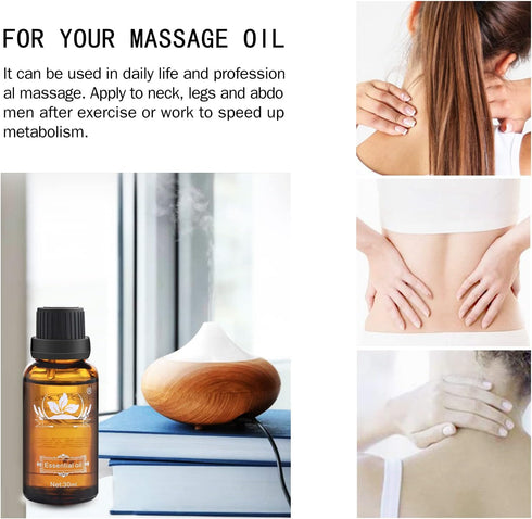 Ownest 3 Pack Ginger Massage Oil, 100% Pure Natural Lymphatic Drainage Oil, 30ml SPA Massage