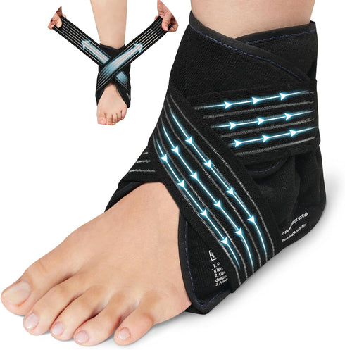 Relief Expert Ankle Ice Pack Wrap | Cold Compression Gel Pack for Swelling, Achilles Tendonitis, Plantar Fasciitis