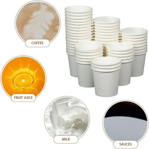 VERDANVERSE 100pcs 1.7Oz Small Disposable Mouthwash Cups White Paper Rinse Cups for Bathroom and Beverage Sampling
