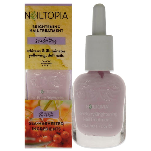 Nailtopia Healing and Brightening Nail Treatment, Whitens Dull Nails, Vegan and Cruelty Free, Sea Berry - 0.41 Oz