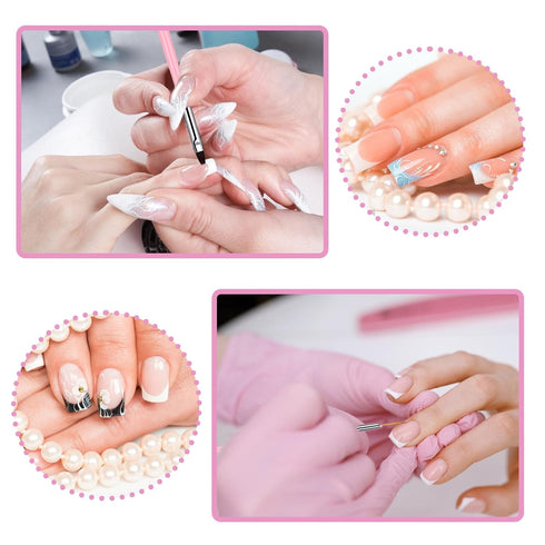 Nail Art Brushes Set, 15Pcs Nail Design Brushes Kit for Home Manicure, Nail Small Detail Brushes for Fine Nail Art DIY, Dotting, Painting, Drawing, Women&Girls (Pink)