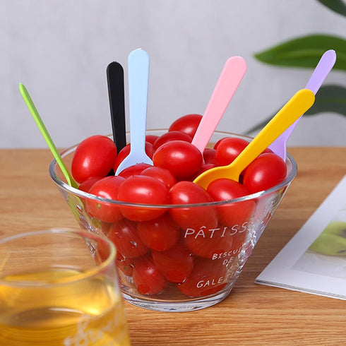 100PCS Disposable Sporks, Eco-Friendly Durable Plastic 2 in 1 Forks and Spoons for Lunch, Picnics, Restaurant, Party