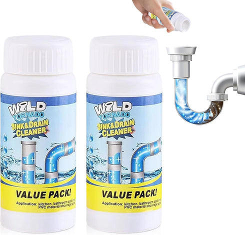 WANGXYZ 2PCS Wild Tornado Pipe Dredge, Wild Tornado Sink and Drain Cleaner, Drain