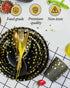224 Pieces Party Supplies, Black and Gold Disposable Tableware Sets with Plastic Knives, Forks, Spoons for 32