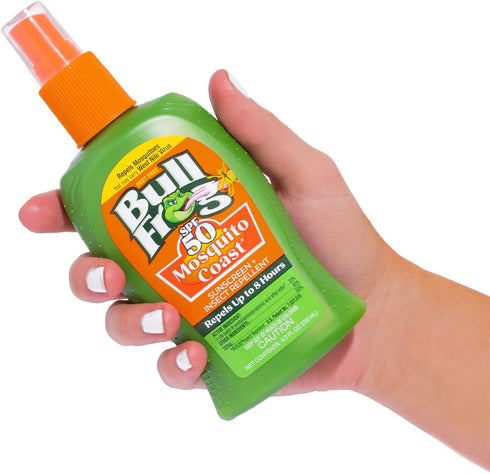 Bullfrog Mosquito Coast Bug Spray - Insect Repellent + Sunscreen SPF 50, Pump Spray 4.7 Fl Oz