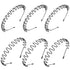 WILLBOND 6 Pcs Unisex Metal Headbands, Spring Wavy Hair Hoop, Black Non-slip for Sports and Yoga