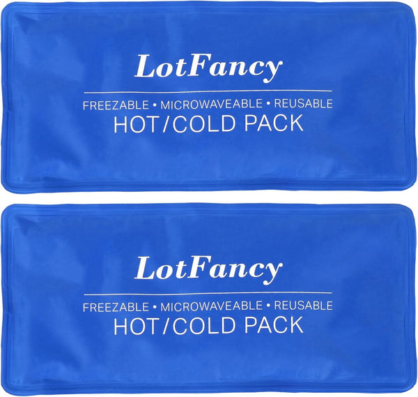 LotFancy Ice Pack for Injuries - Pack of 2, Reusable Hot Cold Pack for Therapy, Pain Relief for Back, Shoulder, Neck,