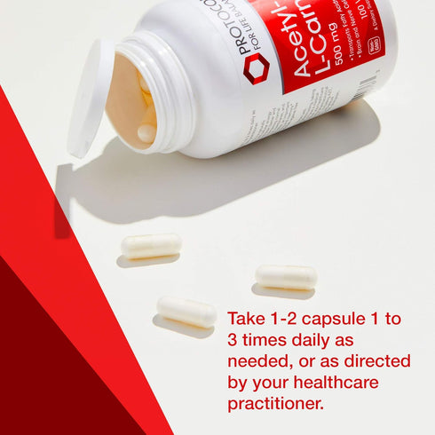 Protocol Acetyl-L-Carnitine 500mg - Brain Pills for Energy, Brain & Mitochondrial Health* - Non-GMO, Vegan, 100 Veg Caps