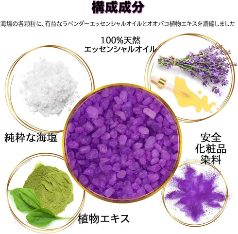 Lavender Bath Salt with Natural Lavender Essential Oil, 21.16 Oz - Aromatherapy Salts for Relaxation