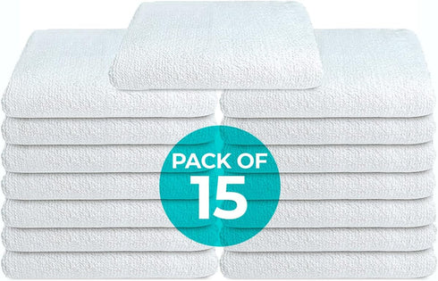 Avalon Towels Bar Mop Towels, Pack of 15, 100% Ring Spun Cotton Cleaning Rags, Absorbent Restaurant Cleaning Towels,