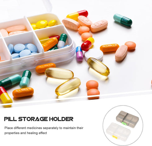 SOPOTUTU 2pcs, 9-Compartment Portable Medicine Organizer Box Weekly Pill Container, Large Capacity Travel Medicine Case