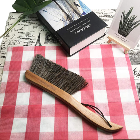 2 Pack Counter Brush for Furniture, Drafting, Patio, Bed, Fireplace, Wooden Handle, Horsehair Bristles Duster