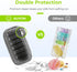 AUVON Canvas Bag Travel Pill Organizer - Large AM/PM Weekly Pill Box with Portable Gray Zipper Bag