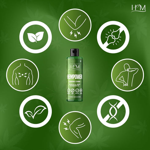 Hempower Massage Oil for Muscle & Joint Pain, 25000 MG Ultra-Strength Formula for Quick-Acting Relief