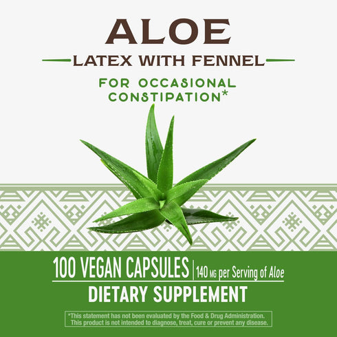 Nature's Way Aloe Latex with Fennel | 100 Vegan Capsules | For Occasional Constipation