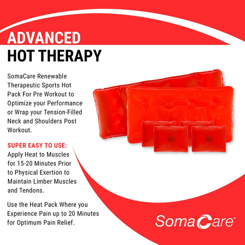 Sport & Back Hot Pack, Reusable for Neck, Shoulders & Joint Pain Relief, Click to Activate, Advanced Hot Therapy