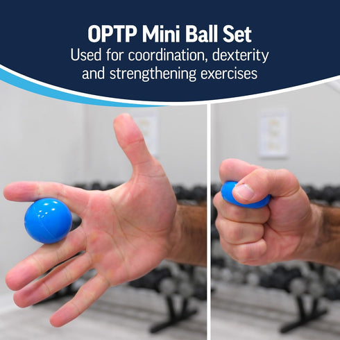 Set (2 OPTP Mini Balls - Vinyl Air-Filled Self-Massage Ball Piece) for Hand and Foot Therapy- Small Therapy Balls