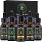XIKEZAN 5 Pack Beard Oil Set with Sandalwood, Orange, Vanilla, Cedarwood, Christmas Stocking Stuffers for Men