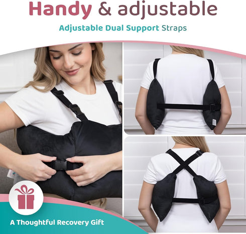 Pack Zomaple Mastectomy Recovery Pillow + Strap, Gel & Seat Belt Cover Post-Op Essentials, Breast