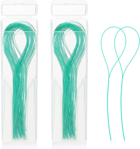100 Pcs Multifunctional Floss Threaders (Green) for Deep Clean Flossing Braces, Bridges, and Implants
