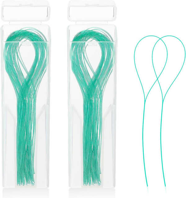 100 Pcs Multifunctional Floss Threaders (Green) for Deep Clean Flossing Braces, Bridges, and Implants