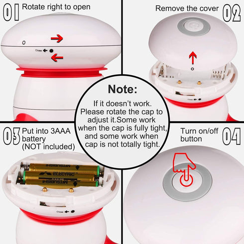 cotsoco Mini Portable Handheld Massager, Vibrating Body Massager with LED Light for Pain Release, Battery Operated